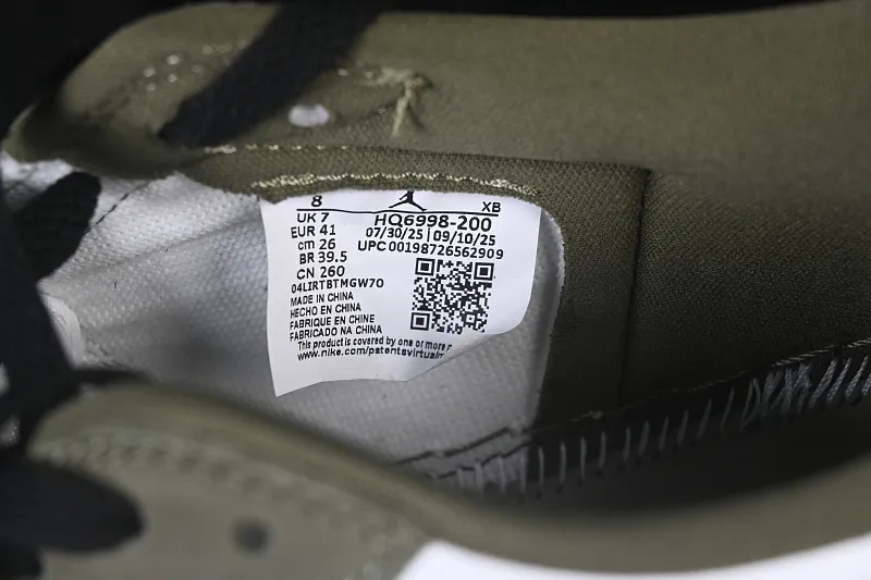 All categories Air Jordan Jordan series basketball shoes Air Jordan 1 Low G version pure original Air Jordan 1 Low OG "Medium Olive" AJ1 Joe 1 joint model olive green low-top retro culture basketball shoes HQ6998-200